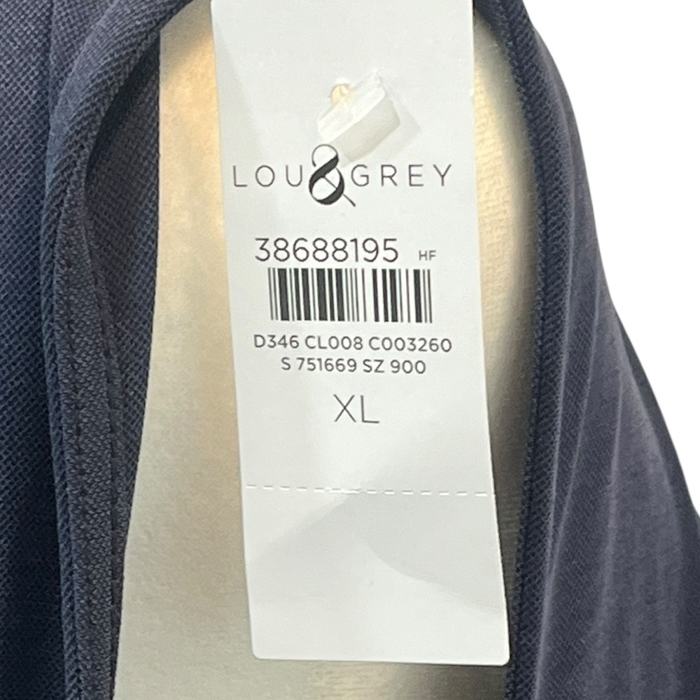 NWT Lou & Grey Sandwashed Modal Blend Navy Blue Shoulder Twist Dress - XL - Picture 5 of 11
